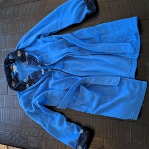 Space print fleece robe